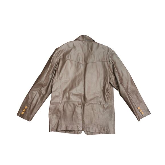 Niko Leather Men's Brown Jacket Coat Size Large Italy London - Picture 2 of 4